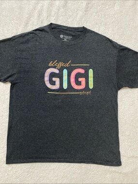 Girlie Girl Originals “Blessed GIGI” charcoal grey tee women’s size XL